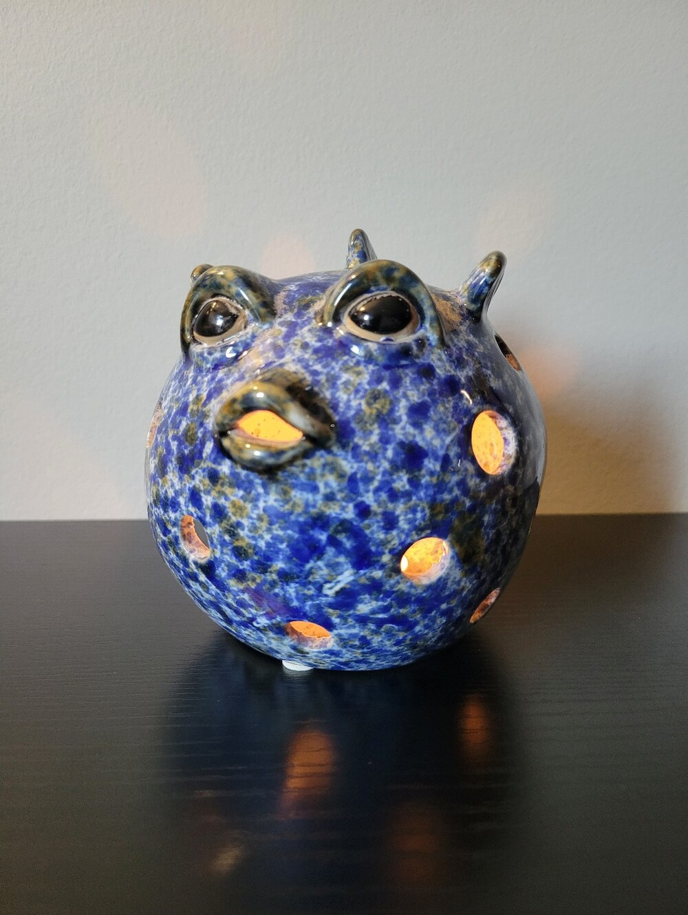 Blue Ceramic Fish Sculpture